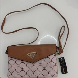 Baby Phat Tan and Pink Crossbody Bag